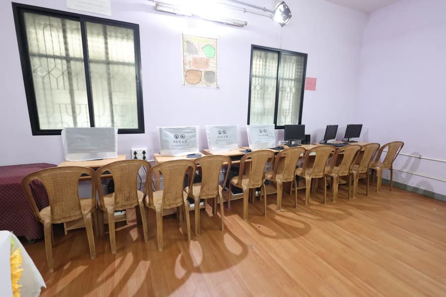 Computer lab with new monitors